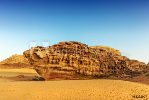 Picture of Boat shaped rock in the desert of Wadi Rum